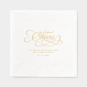 Cheers Mr & Mrs Wedding Calligraphy Gold Servietten Mit Folie (Vorderseite)