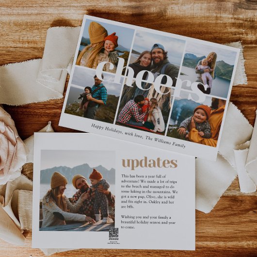 Cheers Multi Foto Weihnachtskarte Feiertagskarte