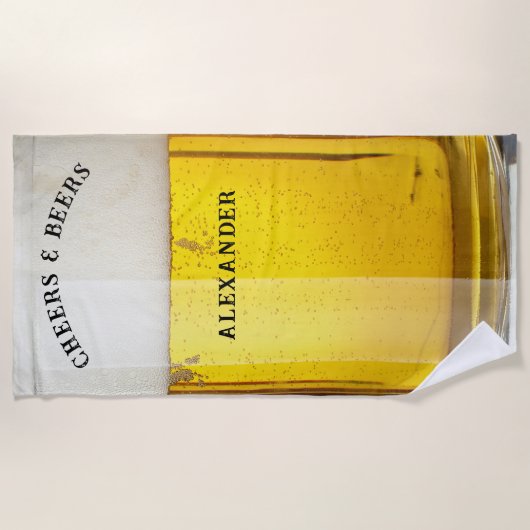 Cheers n Beers trinken Riesensteinmonogramm Strandtuch (Vorderseite)