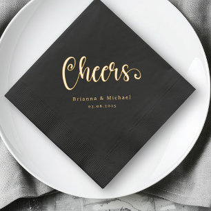 Cheers Names datieren elegante Hochzeit Servietten Mit Folie