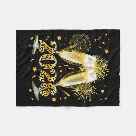 Cheers New Year 2026 Firework Happy New Year Famil Fleecedecke (Vorderseite (Horizontal))