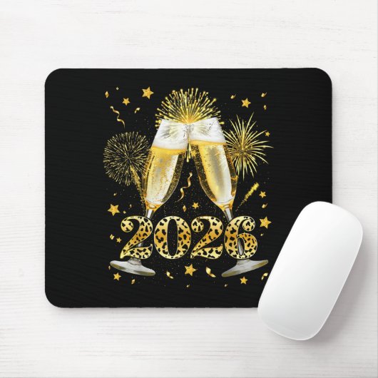 Cheers New Year 2026 Firework Happy New Year Famil Mousepad (Mit Mouse)
