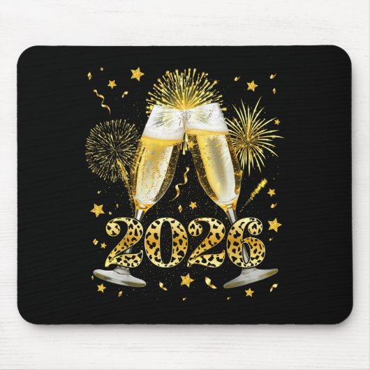Cheers New Year 2026 Firework Happy New Year Famil Mousepad (Vorne)