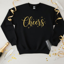  🥂 Cheers New Year Sweatshirt | Cozy Gold Glitter Tri-Blend Shirt