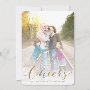 Cheers New Years Foto Card Feiertagskarte