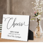 Cheers Open Bar Wedding Sign Fotoplatte
