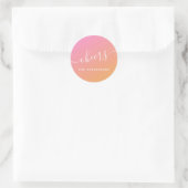 Cheers Orange Pink Christmas Runder Aufkleber (Tasche)