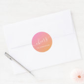 Cheers Orange Pink Christmas Runder Aufkleber (Umschlag)