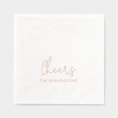 Cheers Personalisiert Name Moderne Script Wedding Servietten Mit Folie (Vorderseite)