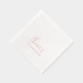 Cheers Personalisiert Name Moderne Script Wedding Servietten Mit Folie (Rechts)