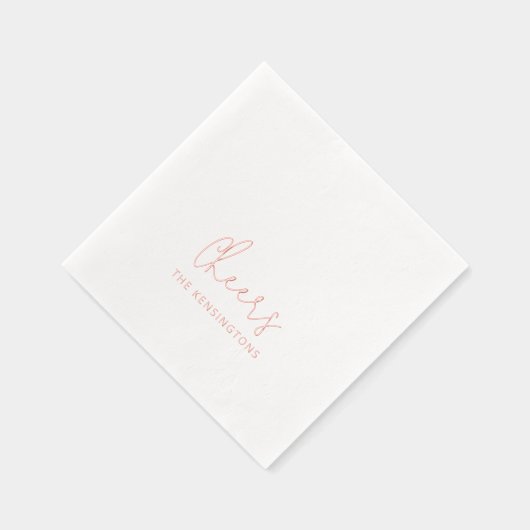 Cheers Personalisiert Name Moderne Script Wedding Servietten Mit Folie (Rechts)