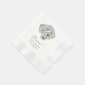 Cheers Pets Custom Hand Drawing Wedding Serviette (Ecke)
