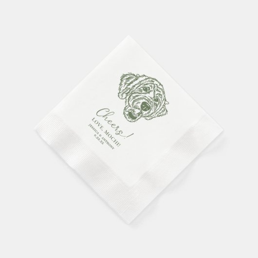 Cheers Pets Custom Hand Drawing Wedding Serviette (Ecke)