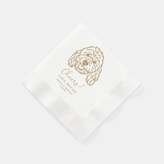 Cheers Pets Custom Hand Drawing Wedding Serviette (Ecke)