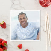 Cheers photo birthday party luncheon serviette (Beispiel)