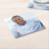 Cheers photo birthday party rechteckiger pappuntersetzer (angewinkelt)