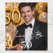 Cheers photo birthday party weinetikett (Einzelnes Label)