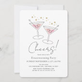 Cheers Pink Housewarming Cocktail Party Einladung (Vorderseite)