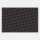 Cheers Pink White Black Wrapping Paper Geschenkpapier Set (Vorderseite 3)