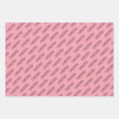 Cheers Pink White Black Wrapping Paper Geschenkpapier Set (Vorderseite)