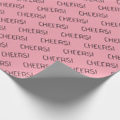 Cheers Pink Wrapping Paper Geschenkpapier (Ecke)