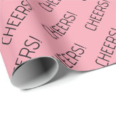 Cheers Pink Wrapping Paper Geschenkpapier (Rolleneckpunkt)