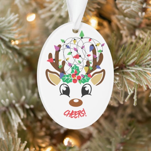 Cheers Rentier in Licht gewickelt Ornament (Baum)