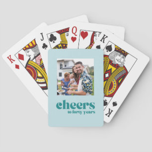Cheers Retro grün, 40. Geburtstag Spielkarten