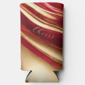 Cheers- Rot und Gold Moderne Abstrakt- Selters Dosenkühler (Vorderseite)