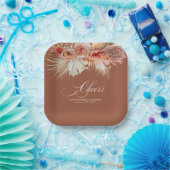 Cheers Rust Terracotta Floral Pampas Grass Pappteller (Party)