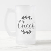 Cheers Script & Black Laurels Mattglas Bierglas (Links)
