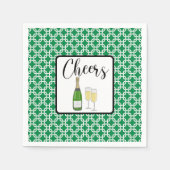 Cheers Script Champagne Flutes Celebration Serviette (Vorderseite)