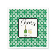 Cheers Script Champagne Flutes Celebration