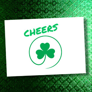 Cheers Shamrock Clover Elegant All Purpose Blank Karte