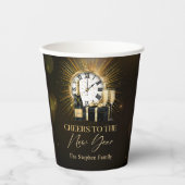 Cheers Silvester Party 2025 Gold Champagner Pappbecher (Vorderseite)