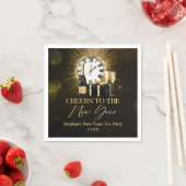 Cheers Silvester Party 2025 Gold Champagner Serviette (Beispiel)