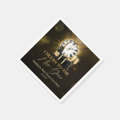 Cheers Silvester Party 2025 Gold Champagner Serviette (Ecke)