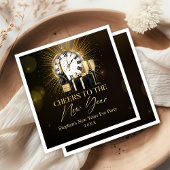 Cheers Silvester Party 2025 Gold Champagner Serviette