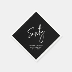Cheers Sixty   Moderne Erwachsene 60. Geburtstagsf Serviette