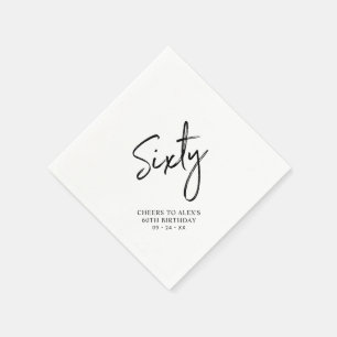 Cheers Sixty Moderne Erwachsene 60. Geburtstagsf Serviette