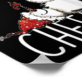 Cheers Snowman Beer and Wine Christmas Poster (Ecke)