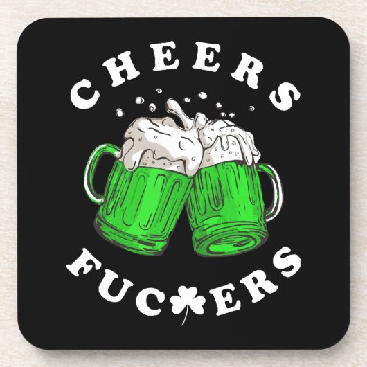 Cheers St Patricks Day Beer Drink Funny Getränkeuntersetzer (Vorderseite)