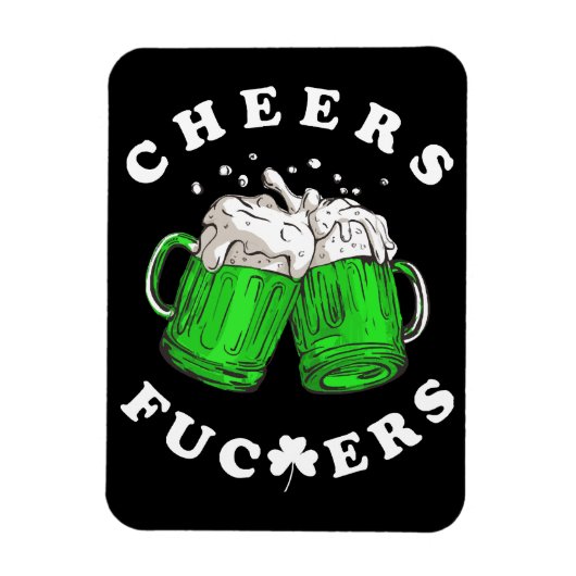 Cheers St Patricks Day Beer Drink Funny Magnet (Vertikal)