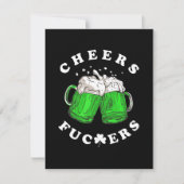 Cheers St Patricks Day Beer Drink Funny RSVP Karte (Vorderseite)