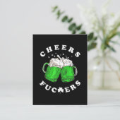 Cheers St Patricks Day Beer Drink Funny RSVP Karte (Stehend Vorderseite)
