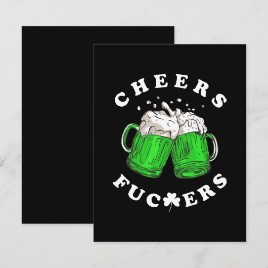 Cheers St Patricks Day Beer Drink Funny RSVP Karte (Vorne/Hinten)