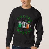 Cheers St. Patrick's Day Irish Drinking Green Sham Sweatshirt (Vorderseite)
