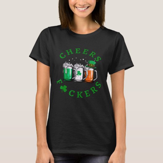 Cheers St. Patrick's Day Irish Drinking Green Sham T-Shirt (Vorderseite)
