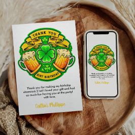 Cheers St. Patrick's Day Kleeblatt 21. Geburtstag Dankeskarte