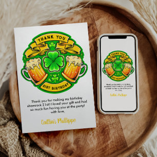Cheers St. Patrick's Day Kleeblatt 21. Geburtstag Dankeskarte